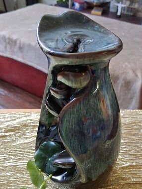 Ceramic Green Decorative Waterfall Incense Burner